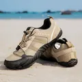 Outdoor khaki water shoes with breathable mesh and anti-slip rubber sole for hiking - 38 / Khaki