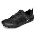 All-black barefoot fitness shoes with breathable mesh and quick-lace system - 38 / Black