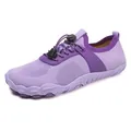 Scarpe acquatiche viola a piedi nudi in maglia elastica con suola in gomma a cinque dita - Viola