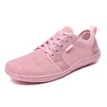 Scarpa da corsa rosa da donna in mesh traspirante con etichetta moda e suola - Rosa