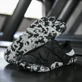 Outdoor barefoot water shoes in black and white camouflage pattern for gym and swimming - 36 / Black (A026)