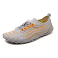 Light gray quick-dry water shoes with orange stripes and elastic toggle laces - EU 36 / Light Gray