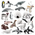20pcs polar animal figurines set including polar bear penguin reindeer and igloo toys - Arctic And Antarctic Animal Style (BL-10057)