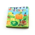 Baby cloth book My Orchard theme featuring colorful fruits and vegetables illustrations - Orchard Fruits and Vegetables (886-1B)