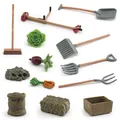 Miniature farm tools and vegetables set featuring a mower shovel and accessories - Simulation Farm Tools And Vegetables Set (BL-10106)