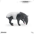 Realistic black and white Malayan Tapir figurine toy, size 6.2x3x5.8cm for kids - Malayan Tapir (PL127-2635)