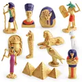 12-teiliges goldenes Set altägyptischer Figuren mit Pyramiden und Sphinx Modellen - Altägyptische Modelle Set (BL-1515)