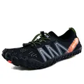 Black and orange outdoor wading shoes with quick-dry mesh and non-slip rubber sole - EU 35 / Black