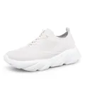 Classic cream knit running shoes with thick cushioned soles for stylish casual wear - EU 35 / Beige
