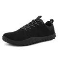 Minimalistische schwarze Barfußschuhe für Herren mit Gummisohle und gewebten Schnürsenkeln - 37 / Schwarz