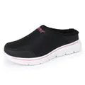 Winter thermal padded slip-on mule shoes for women with warm faux fur lining - 36 / Black/Rose Red