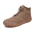 Waterproof winter hiking boots with fleece lining and khaki non-slip rubber soles - EU 36 / Khaki
