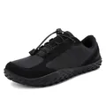 All-black barefoot athletic shoe with breathable mesh and anti-slip rubber sole - EU 37 / Black
