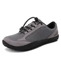 Grey wide toe outdoor hiking shoes with breathable mesh and anti-slip rubber sole - EU 37 / Gray