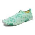 Mint green breathable outdoor water shoes with non-slip rubber soles and camo patterns - 45 / Green