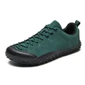 Dark green outdoor barefoot shoes with wide toe box and durable non-slip rubber sole - EU 36 / Green
