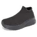 Dicksohlige anthrazitgraue Thermo-Stricksocken-Schuhe mit warmem Fleecefutter - EU 35 / Dunkelgrün