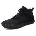 Waterproof barefoot hiking boots for men and women with warm lining and quick-lace system - 38 / Black