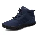 Waterproof dark blue outdoor hiking boots with warm lining and toggle laces - 38 / Blue
