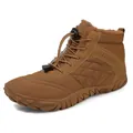 Bruine hoge winterschoenen met fleecevoering en antislip rubberen zolen voor buiten wandelen - 35 / Bruin