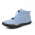 Light blue high-top hiking boots with elastic drawstrings and non-slip rubber soles - 38 / Style A108 / Light Blue