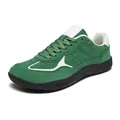 Retro dark green outdoor hiking sneaker with white leather stitching and black rubber sole - EU 36 / Green