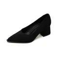 Zapatos de salón negros con punta fina y tacón bloque en ante elegante - EU 35 / Gamuza Negra