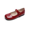 Zapatos Mary Jane clásicos en charol rojo brillante con correa de hebilla para mujer estilo - 34 / Rojo