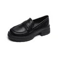 Mocasines de plataforma negros para mujer con suela gruesa antideslizante estilo retro - EU 35 / Negro