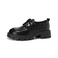 Mocasines clásicos negros con plataforma, punta redonda y cordones en fondo blanco - EU 38 / Negro