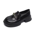 Mocasines negros con plataforma para mujer con acabado mate y hebilla de corazón - EU 34 / Negro