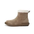 Classic brown platform snow boots for women with cozy white faux fur trim and rubber sole - EU 35 / Camel