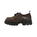 Mocasines con plataforma marrón oscuro con suela dentada negra y cordones de piel - EU 35 / Marrón