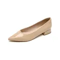 Elegantes salones en color beige nude con punta fina, tacón de bloque y cuero de charol - 34 / Nude (Charol)