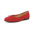 Ballerines classiques en daim rouge avec bout rond et détail de nœud papillon - EU 35 / Rouge