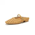Mules Mary Jane tressées jaunes chic avec texture creuse et boucle métallique - EU 35 / Jaune