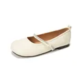 Chic cream Tabi ballet flats for women with sparkling rhinestone strap detailing - EU 35 / Beige