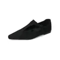 Classic black suede pointed-toe Mary Jane flat shoes with T-strap buckle closure - 35 / Black