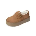 Brown platform suede snow boots with plush faux fur lining and buckle strap detail - EU 35 / Chestnut