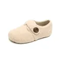 Mocassins en polaire crème avec boucle décorative pour femmes, chaussures chaudes - EU 38 / Sabots/Mules / Blanc Cassé