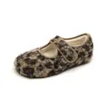 Leopard print plush Mary Jane shoes with cozy faux fur and velcro strap detail - EU 38 / Mary Jane Shoes / Leopard Print