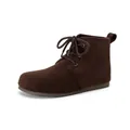 Dark brown suede Chukka boots for women with warm lining and non-slip rubber soles - EU 35 / Coffee