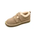 Khaki platform snow boots with fleece lining and double velcro straps for winter warmth - EU 35 / Khaki