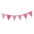 Pink checkered and striped paper bunting flags for party and wedding decorations - Pink Plaid