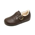 Mocasines retro marrón oscuro forrados de lana con hebilla metálica para mujeres - EU 35 / Marrón