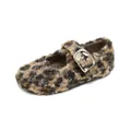 Fell-Mary-Janes mit Leopardenmuster, silberner Schnalle und warmem Futter - EU 35 / Leopardenprint