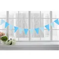 Blue and white wavy pattern triangle bunting banner for birthday party decoration - Blue Wave Style / Blue