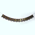 Black and gold Happy Birthday banner with swallowtail flags for party decorations - Black Gold Happy Birthday