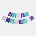 Striscione Happy Birthday color pastello per decorazione feste di compleanno bimbi - Stile a Coda di Rondine Compleanno Sirena Grande