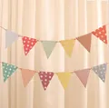 Cartoon rocking horse baby party bunting flags with stripes and colorful patterns - Plaid and Polka Dot